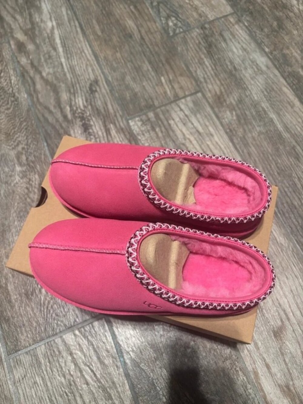 UGG Tasman II Big Kids Size 5 Pink Bloom Suede Slippers 1019066K Brand New